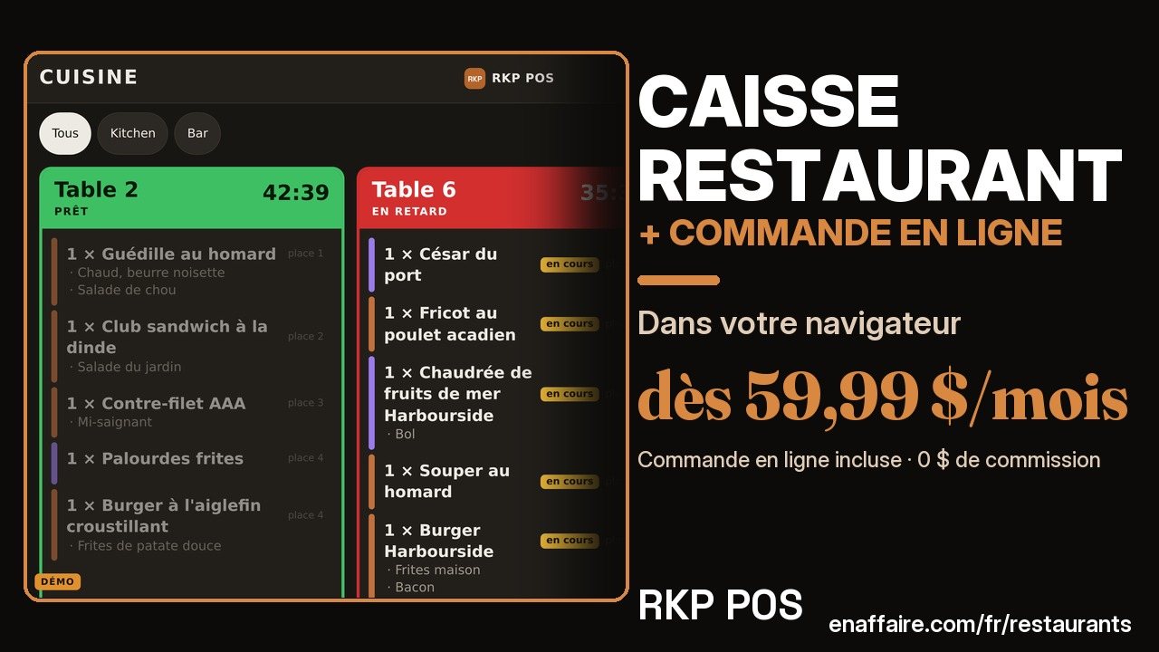 Commande en ligne restaurant et caisse enregistreuse | RKP POS